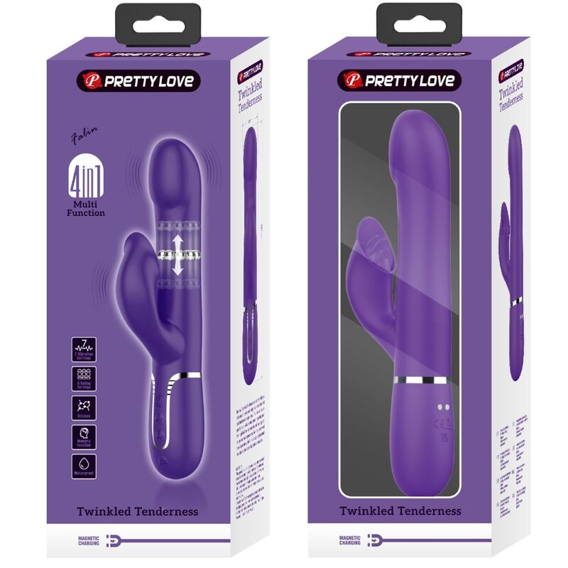 PRETTY LOVE - VIBRATEUR ZALIN PERLE RABBIT 4 EN 1 VIOLET