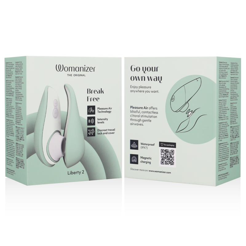 WOMANIZER - LIBERTY 2 CLITORAL STIMULATOR &amp; SUCTION CUP LIGHT GREEN