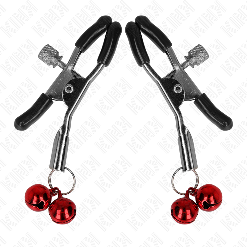 KINK - RED DOUBLE BELL NIPPLE CLAMP 6CM