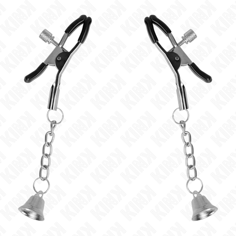 KINK - SILVER BELL PENDANT NIPPLE CLAMPS 6CM