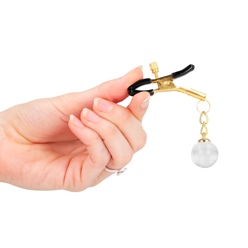 KINK - GLASS BEAD NIPPLE CLAMPS GOLD 6CM