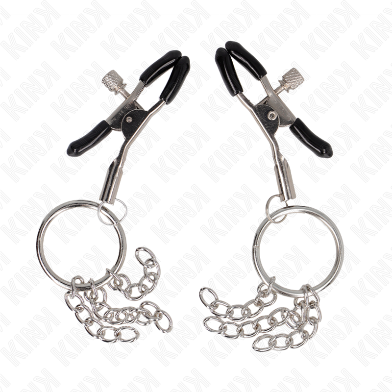 KINK - NIPPLE CLAMP O RING AND CHAIN ​​SILVER 6 CM