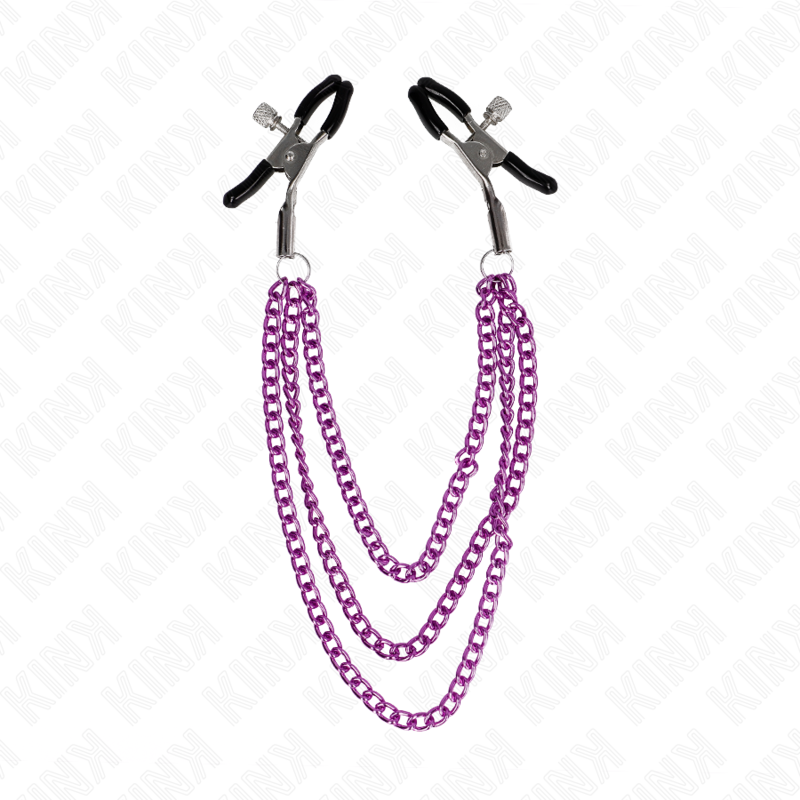 KINK - PINZE PER CAPEzzoli CON 3 CATENE VIOLA 20/23/28 CM