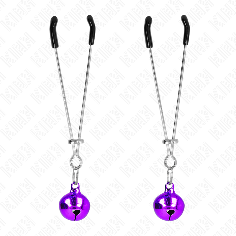 KINK - PURPLE THIN BELL NIPPLE CLAMPS 7CM