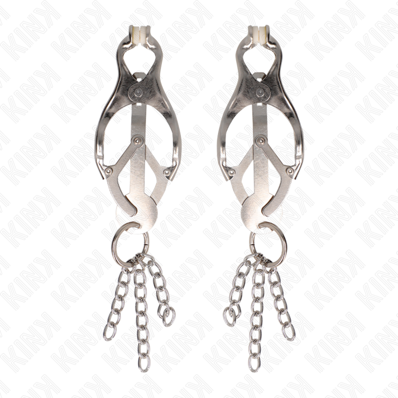 KINK - JAPANESE CLOVER NIPPLE CLAMPS WITH SILVER CHAINS