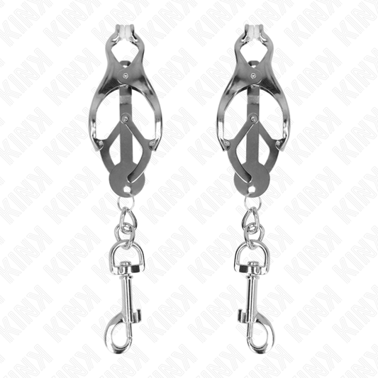 KINK - PINZE PER CAPEZZOLI TRIFOGLIO GIAPPONESE CON GANCI ARGENTO