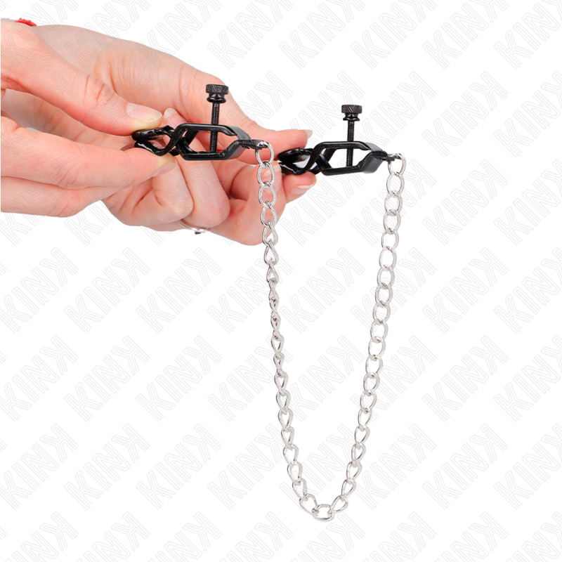 KINK - SILVER FLAT CHAIN ​​NIPPLE CLAMPS 30CM