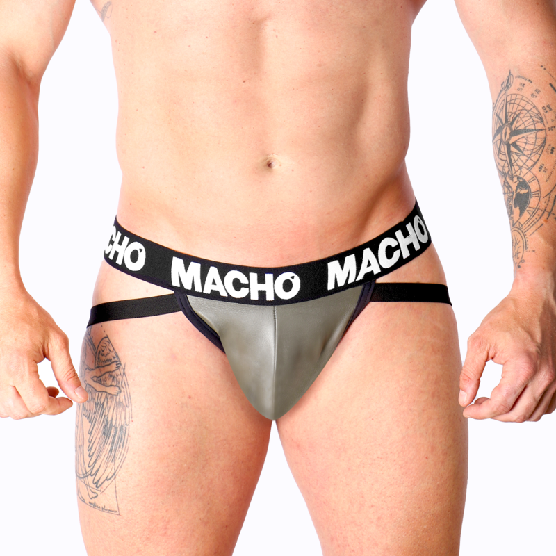 MACHO - MX27GR JOCK LEATHER GRIGIO BEIGE S