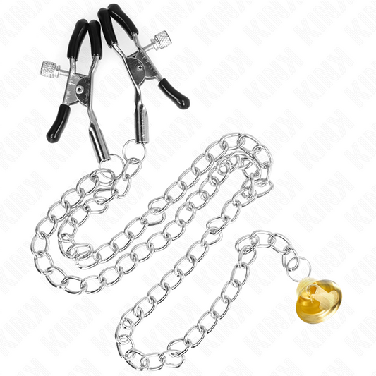 KINK - CHAIN ​​NIPPLE CLAMPS WITH HORN PENDANT 30CM