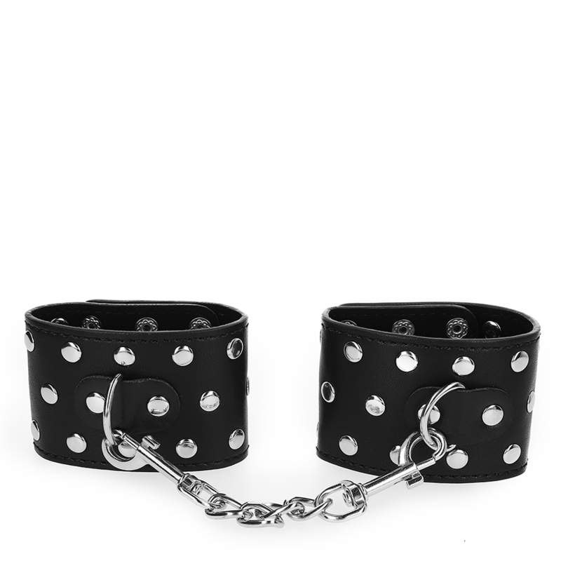 KINK - WRIST RESISTANCE WITH SNAP CLOSURE COMPLETE WITH RIVETS BLACK ADJUSTABLE 19-24 CM X 5.5 CM