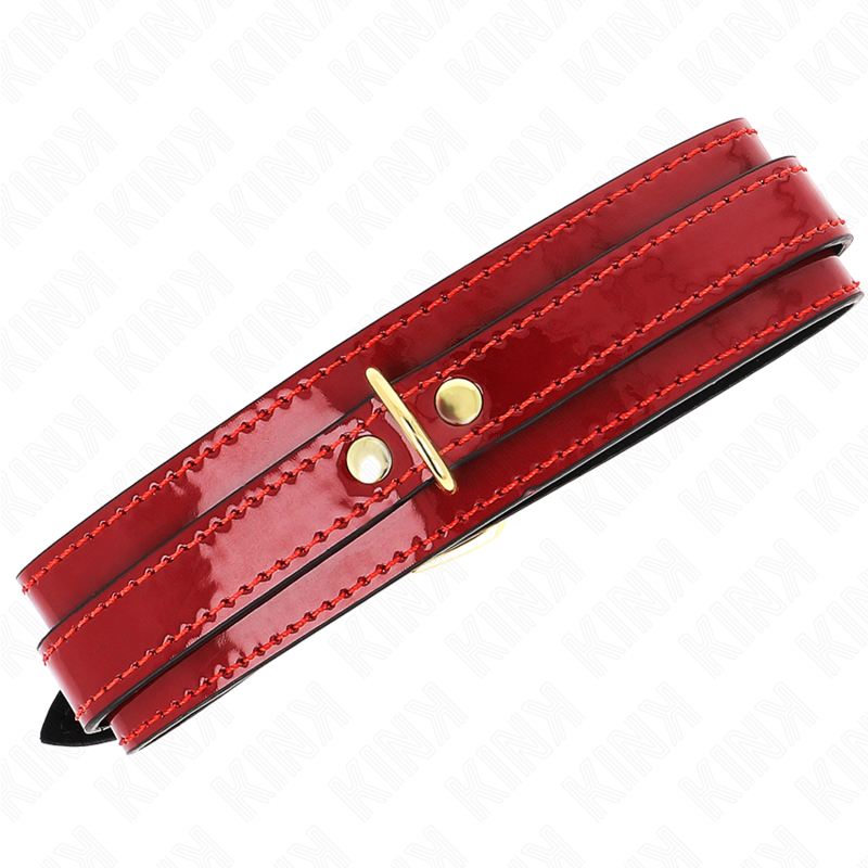 KINK - COLLANA REGOLABILE ROSSO VINO CON DETTAGLI ORO 29-42,5 CM X 4 CM