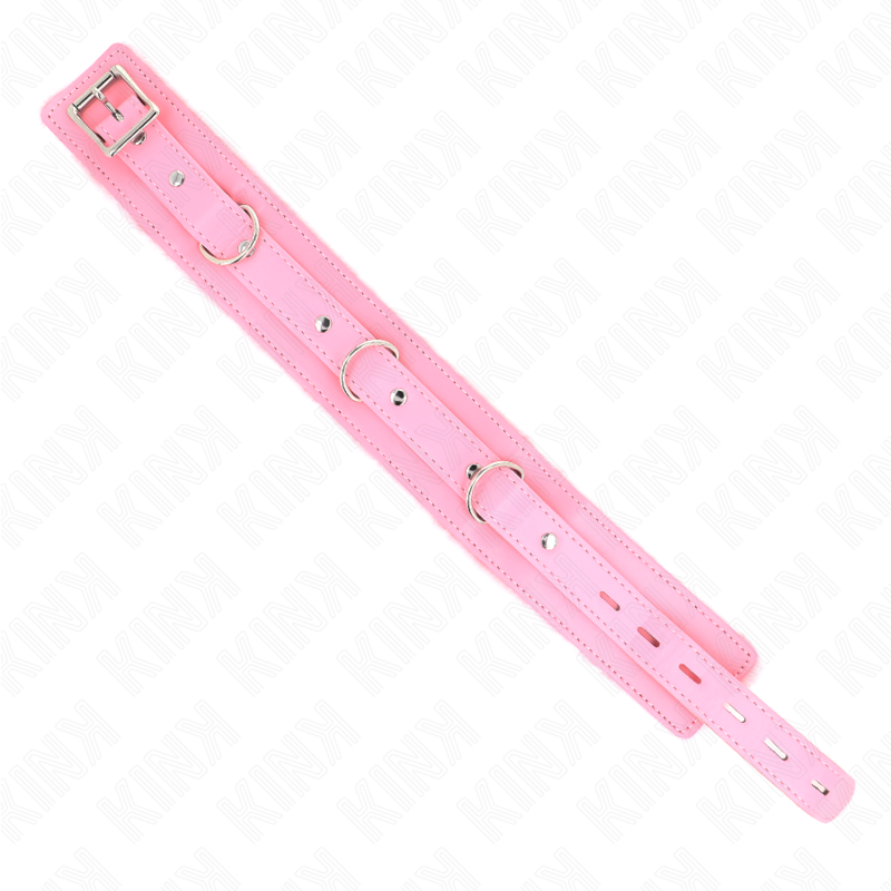 KINK - COLLARE CON GUINZAGLIO 65 CM CON RESTRIZIONI ROSA 36-42 CM X 5,5 CM