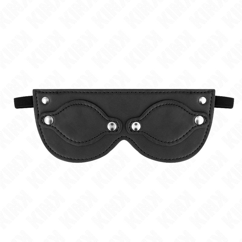 KINK - FAUX LEATHER MASK WITH REMOVABLE EYE COVERS 22 x 9 CM