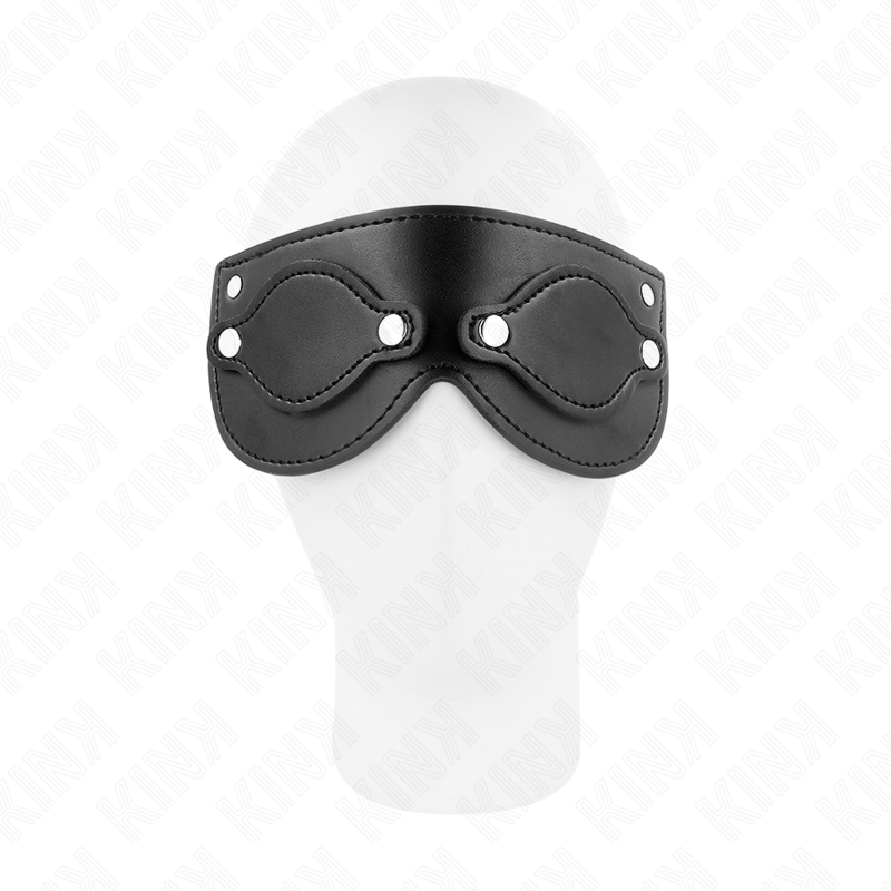 KINK - FAUX LEATHER MASK WITH REMOVABLE EYE COVERS 22 x 9 CM