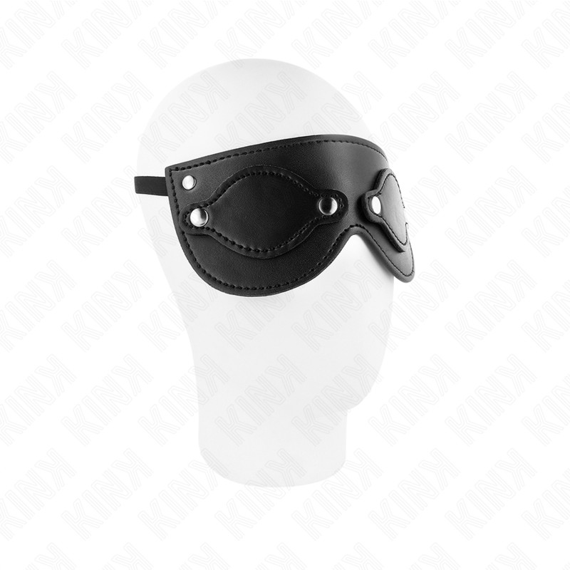 KINK - FAUX LEATHER MASK WITH REMOVABLE EYE COVERS 22 x 9 CM