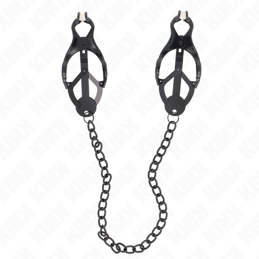 KINK - JAPANESE CLOVER NIPPLE CLAMPS WITH BLACK CHAIN ​​30CM