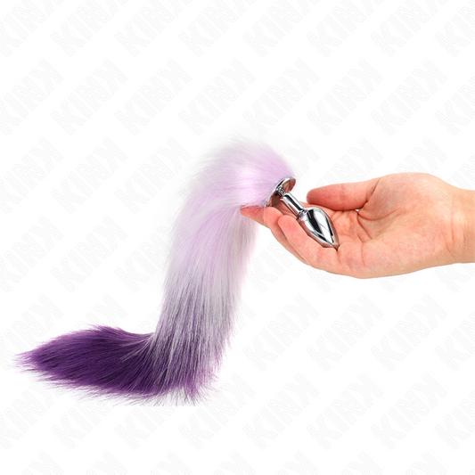 KINK - BUTT PLUG SIZE S 7 X 3 CM WITH SYNTHETIC TAIL 40 CM PURPLE