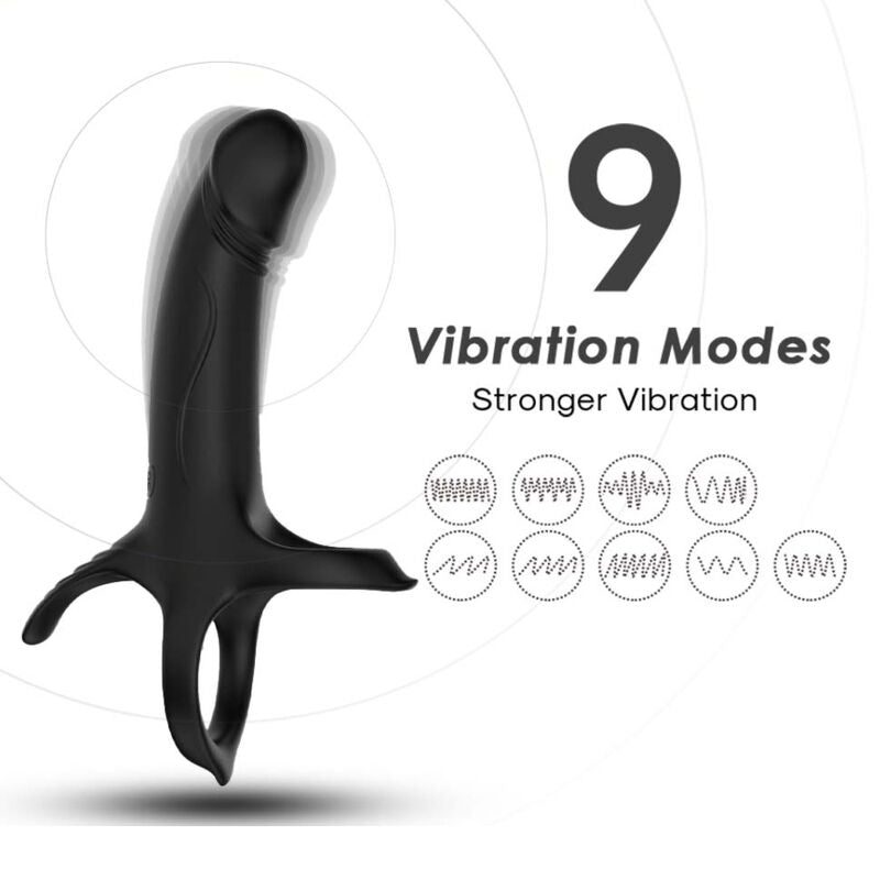 ARMONY - DILDO CON ANELLO E VIBRATORE NERO