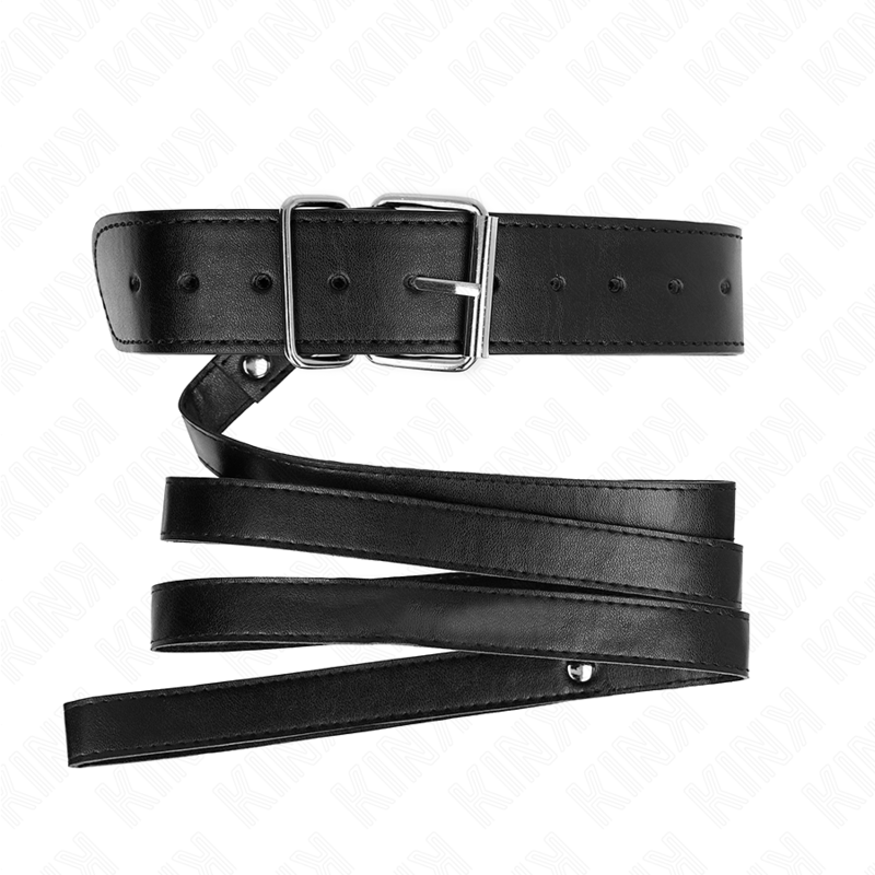 KINK - COLLANA CON CINTURA 116 CM NERO CINTURINO REGOLABILE 32-50 CM X 8 CM