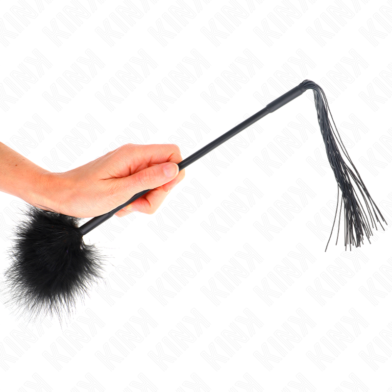 KINK - SILICONE WHIP WITH FEATHER FOR TICKLING 47 CM