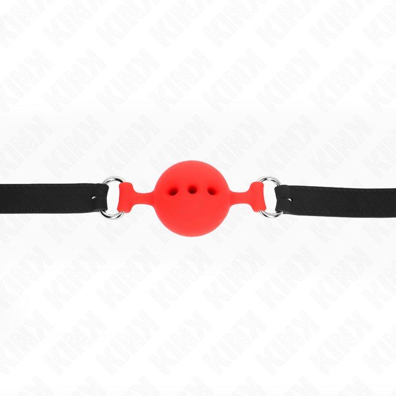 KINK - SILICONE ENTIER GRAND 55 x 2 CM AVEC BOULE 4,5 CM TAILLE M ROUGE AJUSTABLE 35-51 CM