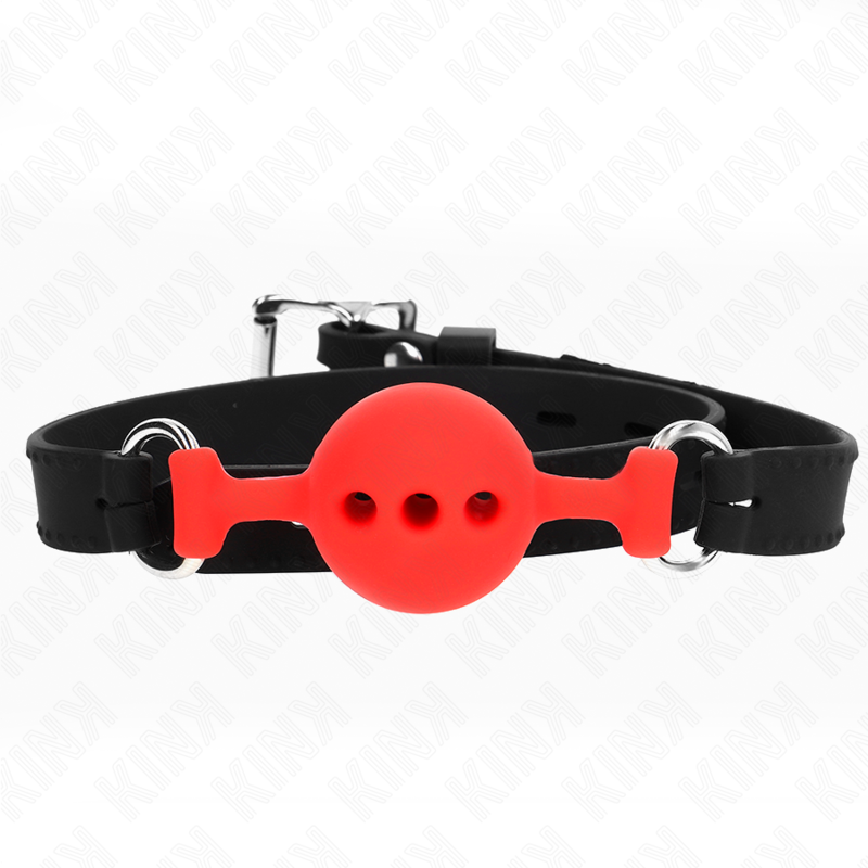 KINK - FULL SILICONE GABARD 55 x 2 CM WITH 4 CM BALL SIZE S RED ADJUSTABLE 35-51 CM