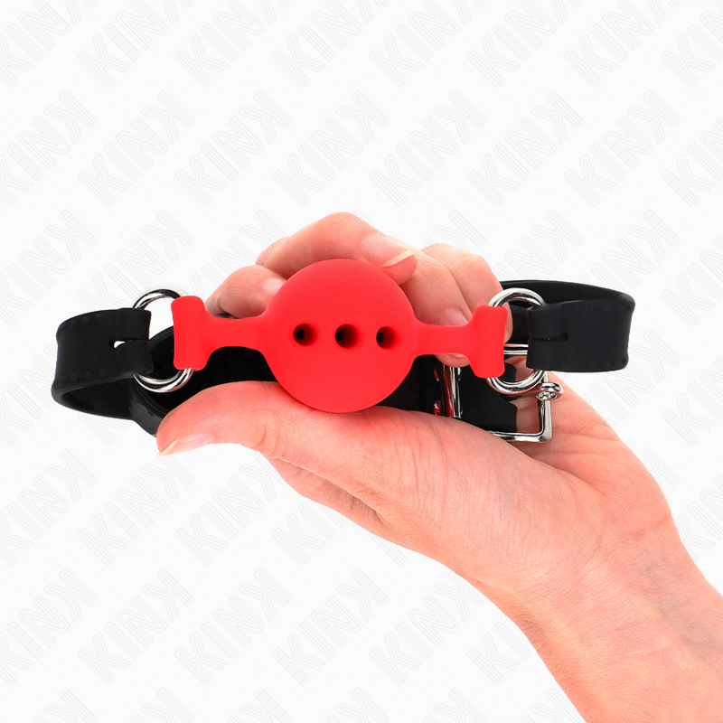 KINK - FULL SILICONE GABARD 55 x 2 CM WITH 4 CM BALL SIZE S RED ADJUSTABLE 35-51 CM