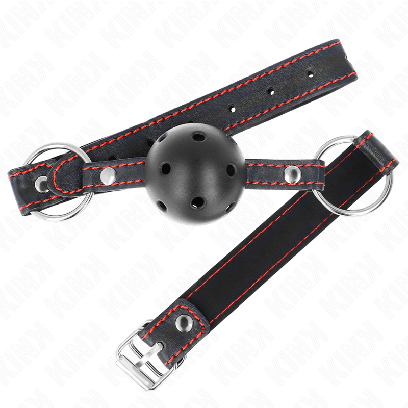 KINK - BALL GAG CREUX DUR NOIR MODÈLE 2 65 x 2,5 CM