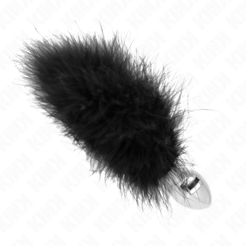 KINK - STAINLESS STEEL BUTT PLUG 11 x 7 CM WITH 11 CM FEATHER