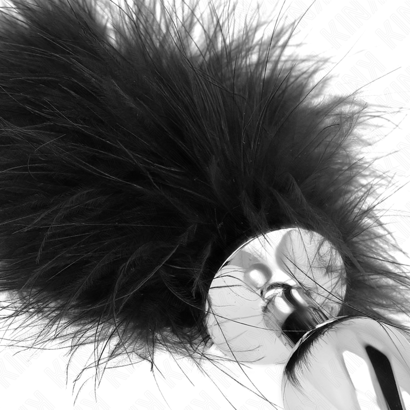 KINK - STAINLESS STEEL BUTT PLUG 11 x 7 CM WITH 11 CM FEATHER