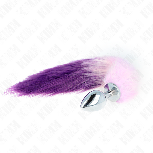 KINK - BUTT PLUG SIZE L 10 X 4 CM WITH SYNTHETIC TAIL 40 CM PURPLE