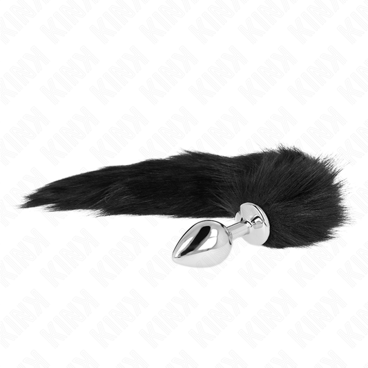 KINK - BUTT PLUG SIZE M 8 X 3.5 CM WITH SYNTHETIC TAIL 40 CM BLACK