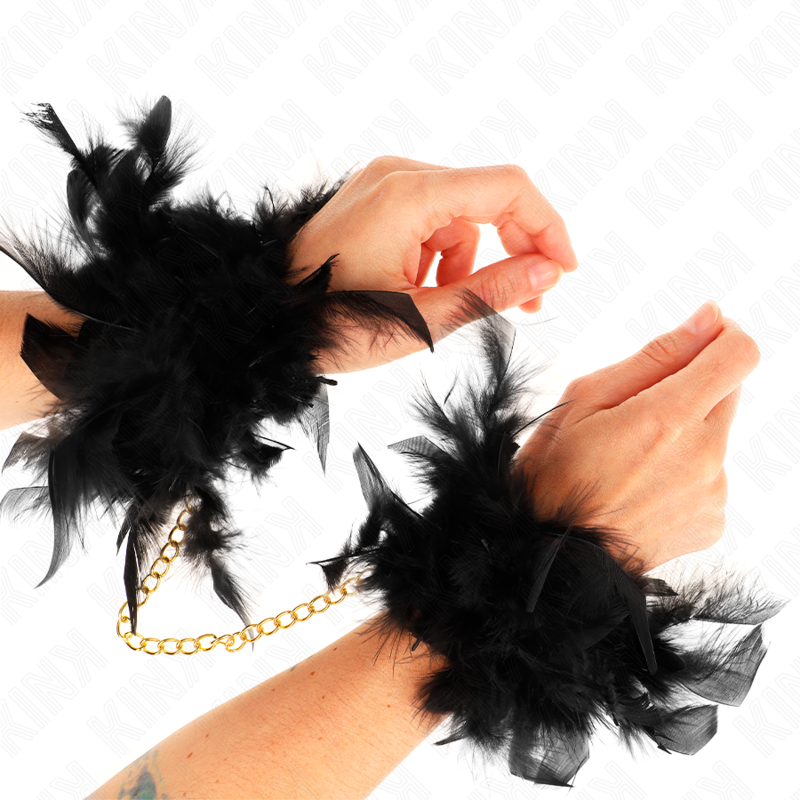 KINK - FEATHER CUFFS WITH GOLD CHAIN ​​MODEL 1