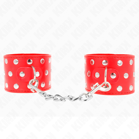 KINK - WRIST RESISTANCE WITH SNAP CLOSURE COMPLETE WITH RIVETS RED ADJUSTABLE 19-24 CM X 5.5 CM