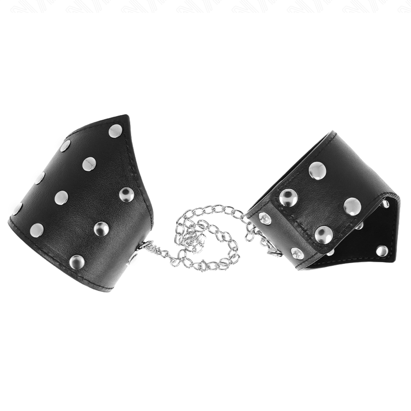 KINK - BRACELETS STYLE POINTS NOIR AVEC CHAÎNE AJUSTABLE 17-23 CM X 8,5 CM