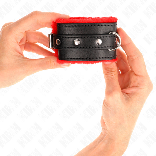 KINK - PREMIUM RED FUR LINED WRIST RESISTANCE WITH ADJUSTABLE BLACK BELT 17-29CM X 6CM