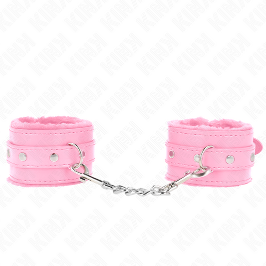 KINK - POGGIPOLSI PREMIUM RIVESTITI IN PELLICCIA ROSA CON CINTURA ROSA REGOLABILE 17-29 CM X 6 CM