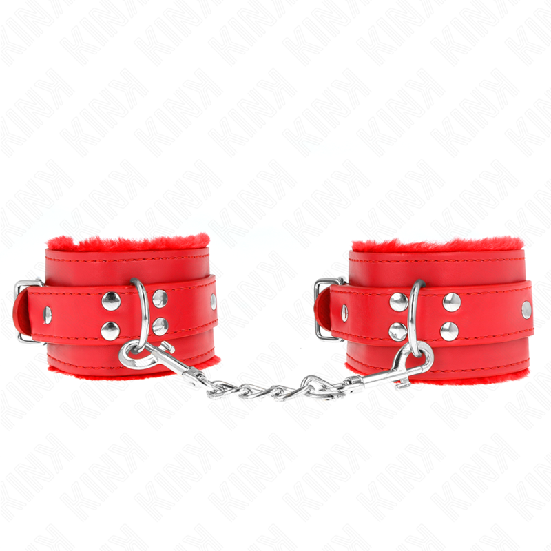 KINK - RED FUR PADDED WRIST RESISTANCE WITH ADJUSTABLE RED BELT 17-29CM X 6CM