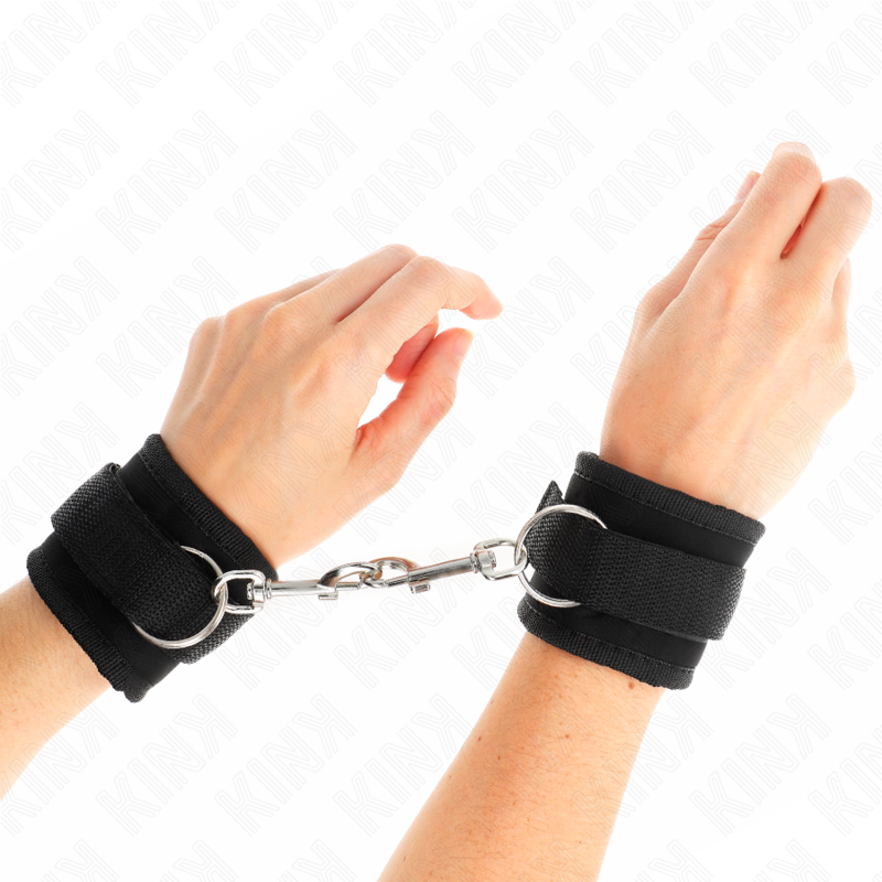 KINK - BLACK NYLON HOOK&amp;LOOP WRIST WRAP MODEL 2 ADJUSTABLE 18-35 CM X 6 CM