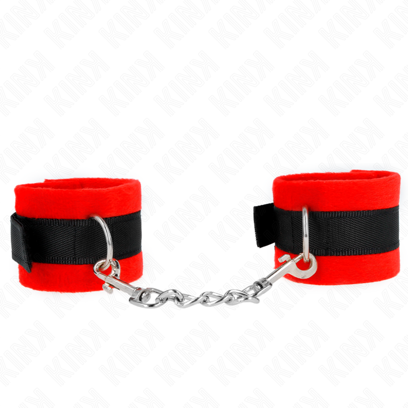 KINK - FUR CUFFS FOR BEGINNERS BLACK-RED 30 X 7 CM