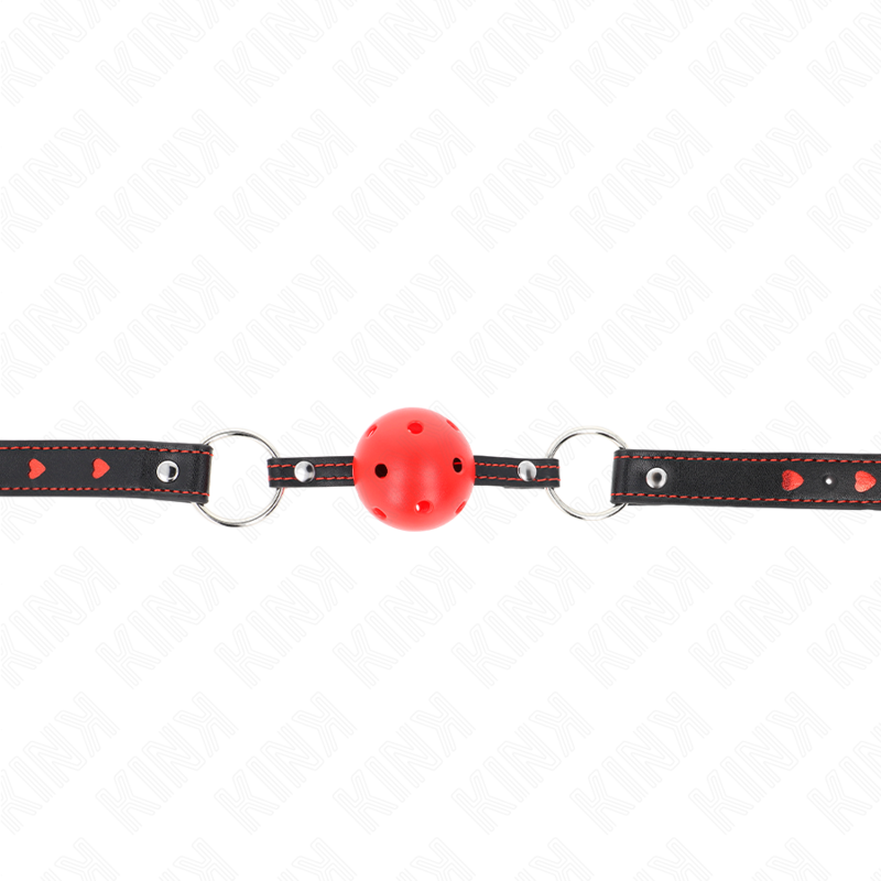 KINK - BALL GAG CREUX DUR ROUGE MODÈLE 2 65 x 2,5 CM