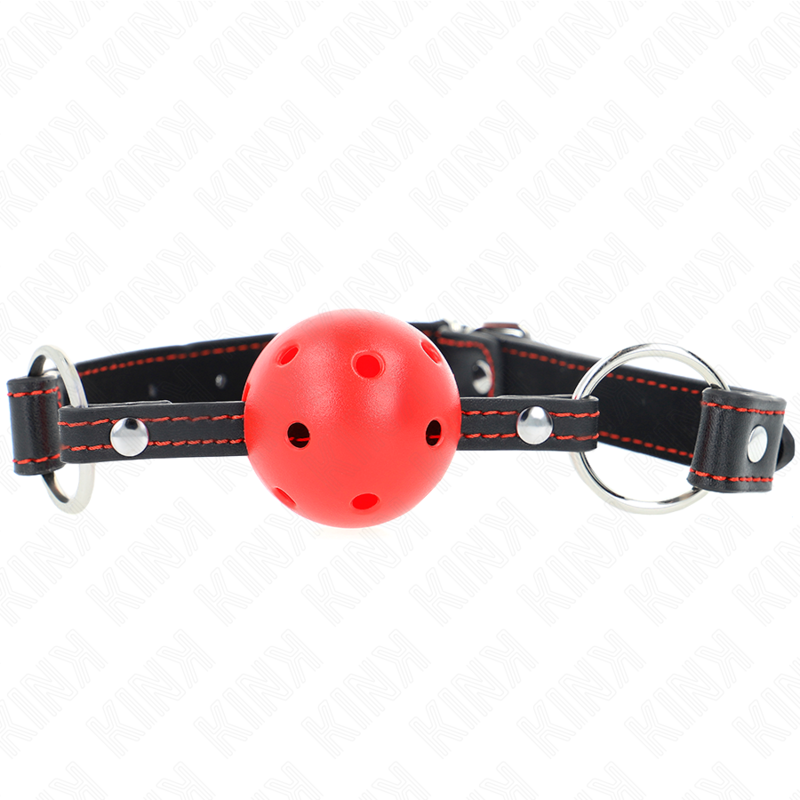 KINK - BALL GAG CREUX DUR ROUGE MODÈLE 2 65 x 2,5 CM