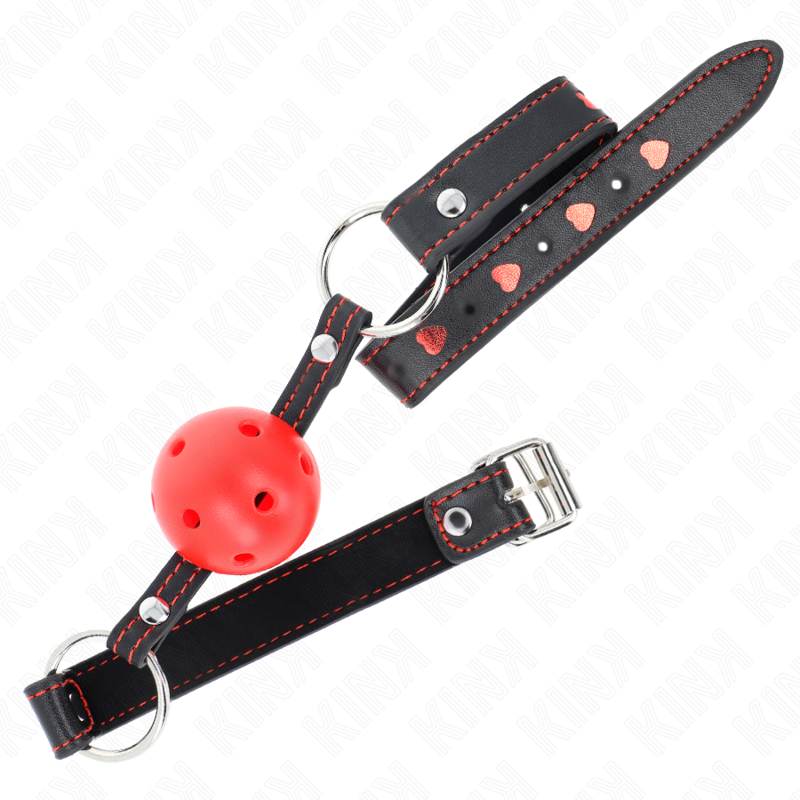 KINK - BALL GAG CREUX DUR ROUGE MODÈLE 2 65 x 2,5 CM