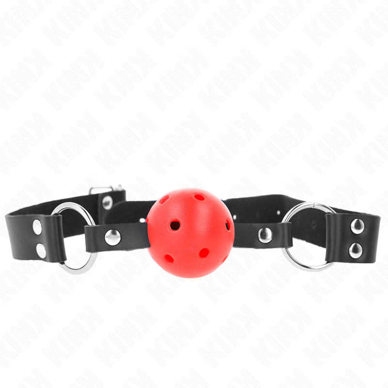 KINK - BALLON RESPIRANT 4 CM AVEC DOUBLE RIVET ROUGE 62,5 x 2,5 CM AJUSTABLE 42-58 CM