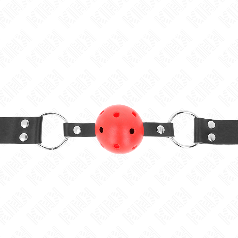 KINK - BALLON RESPIRANT 4 CM AVEC DOUBLE RIVET ROUGE 62,5 x 2,5 CM AJUSTABLE 42-58 CM