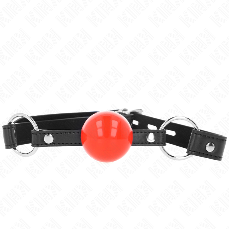 KINK - BALL 4 CM GAG CON SERRATURA SFERA ROSSA CINTURINO NERO 60 x 2 CM