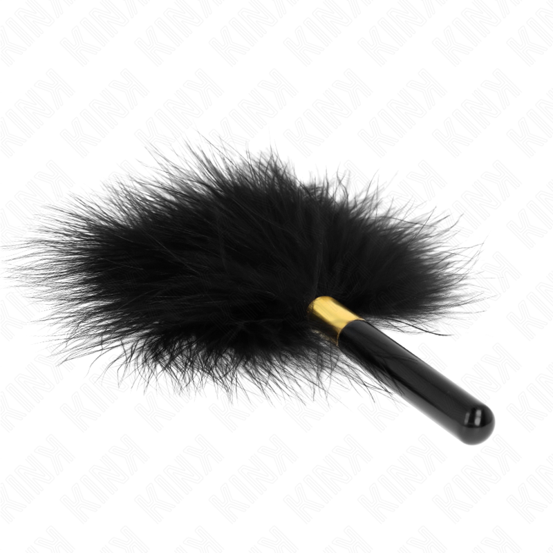 KINK - PLUMES TICKLE EN MÉTAL DORÉ NOIR 18 CM