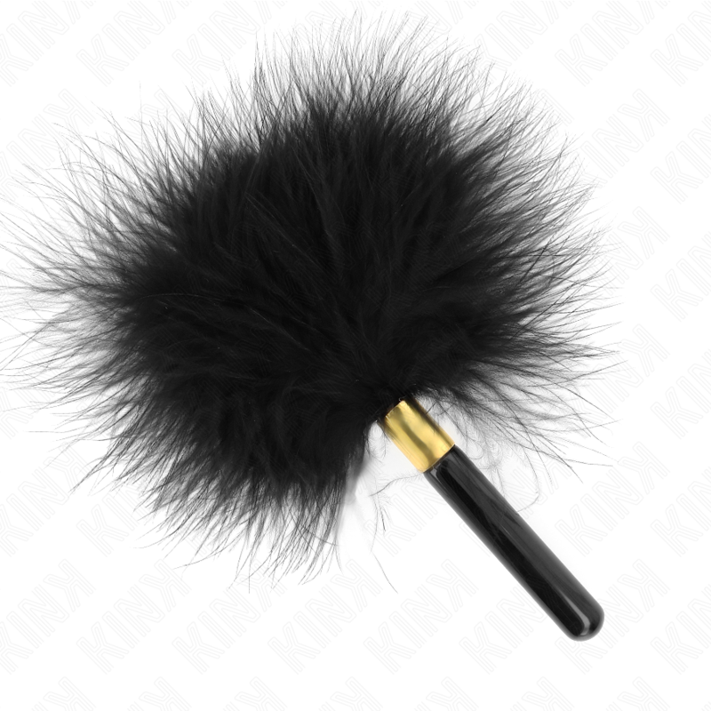 KINK - PLUMES TICKLE EN MÉTAL DORÉ NOIR 18 CM