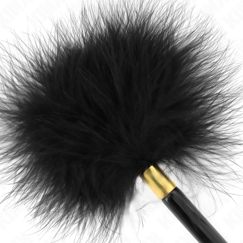 KINK - PLUMES TICKLE EN MÉTAL DORÉ NOIR 18 CM