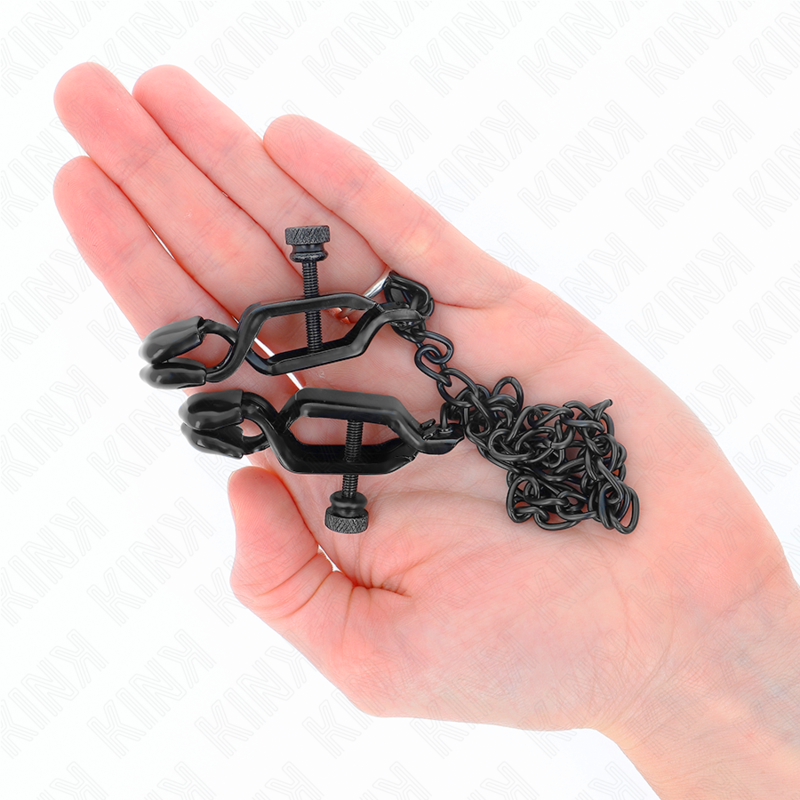 KINK - BLACK FLAT CHAIN ​​NIPPLE CLAMPS 30CM